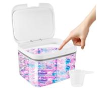 FORNORM Laundry Pods Storage Container, 2.8L Large Clear Laundry Jars with Pop-up Lid for Laundry Pods Washing Powder Washing Tablets Dryer Sheets, Includes Measuring Scoop