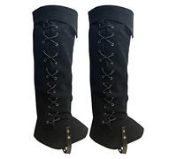 FORNYIN Pirate Boots Covers Medieval Renaissance Steampunk Boots Covers Tops with Studs for Halloween Costume, Black, One size