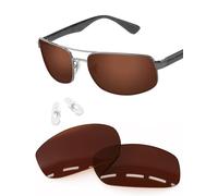 Forobb 1.6MM Polarized Replacement Lenses & Nosepieces Compatible with RayBan RB3445-61mm Sunglasses - Dark Brown - Polycarbonate Polarized