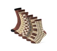 Forony Men's Dress Socks Combed Cotton Anti Odor Quick Dry Moisture Wikcing Size 8-13 Crew Length, Brown, 6.5-13 UK