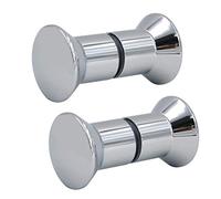 FOROREH 2 Shower Door knobs Bath Door Handle Stainless Steel Double Buttons Glossy for Shower Door Glass Doors