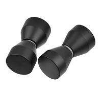FOROREH 2 Shower Door knobs Bath Door Handle Stainless Steel Equipment Double Buttons Black Matte for Shower Door Glass Doors