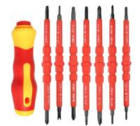 FOROREH Screwdriver, Insulated Screwdriver Set 7tlg Chrome Vanadium Steel Screwdriver Set with Soft Handle, Screwdriver Set with Magnetic Slots Electric Repair Tool Set