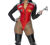 Forplay 550305 Wanna Race Sexy Racer Costume Nascar Adult Sized, Red, L/XL