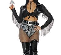 Forplay 550341 Ride It Out Sexy Cowgirl Costume Adult Sized, Black Silver, XS/S