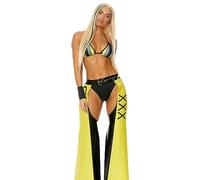 Forplay 551548 Filthy Iconic Superstar Costume Christina Aguilera Adult Sized, Yellow, S/M