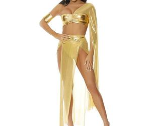Forplay 551550 Follow the Ruler Cleopatra Costume Adult Sized, Solid, Gold, S/M