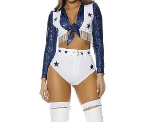 Forplay 551560 Seeing Stars Cheerleader Costume Adult Sized, White, S/M