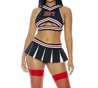 Forplay 551567 Good Luck Charm Cheerleader Costume Adult Sized, Black, M/L