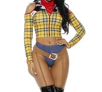 Forplay 559606 Playtime Sheriff Sexy Cowboy Movie Character Costume Woody Adult Sized, Yellow, L/XL