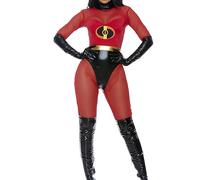 Forplay 559611 Super Suit Sexy Superhero Costume Mrs. Incredible Adult Sized, Red, L/XL