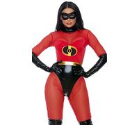 Forplay 559611 Super Suit Sexy Superhero Costume Mrs. Incredible Adult Sized, Solid, Red, M/L