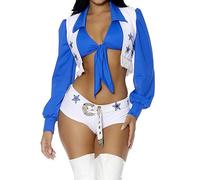 Forplay Field Star Sexy Cheerleader Costume, White, M/L