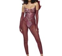 Forplay Slay Me 5-Piece Women's Dragon Costume, Maroon, L-x-L
