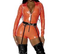 Forplay Women's Caught Up Sexy Inmate Costume Set, Orange, L/XL