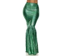Forplay Women's High-Waisted Mermaid Skirt with Hologram Finish Adult Sized Costumes, Green, M/L