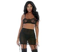 Forplay - Women'S Put O-Ring On It Lingerie Skirt Set Black S - und - P2222z
