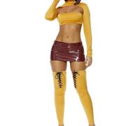 Forplay Women's That Solves That Cartoon Character Costume Adult Sized, Mustard, XS/S