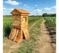 forplubossmmp Automatic Self-Flowing Beehive Box Set, Mini Wooden Bee Hive With Observation Window, All-In-One Beekeeping Starter Kit For Backyard Hobbyists & New Beekeepers