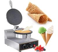 forplubossmmp Commercial Waffle Maker Machine, Electric Ice Cream Cone Maker With Double Non-Stick Plates & Adjustable Temperature For Perfect Cones Single-headeggrollcrepemachine