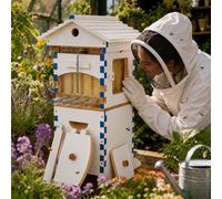 forplubossmmp Durable Self-Flow Beehive Starter Kit, Complete Wooden Bee Hive Box With Observation Window, Easy Honey Harvesting For Garden Pollinators And Backyard Beekeeping Beginners