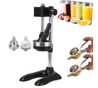 forplubossmmp Hand Press Juicer Machine - Manual Citrus Squeezer for Lemon, Watermelon - Professional Food Processors and Crusher - Stainless Steel, Easy to Clean - Convex Point Design Pressing,black