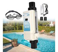 forplubossmmp Saltwater Chlorinator for Pools, Swimming Pool Chlorine Machine with Goggles, Saltwater Pool Machine with Automatic Cleaning 8g/h, 12g/h, 16g/h, 20g/h - Water Level Detection,EC-20