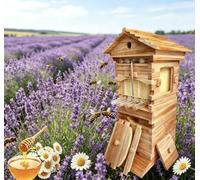 forplubossmmp Self-Flowing Honey Bee Hive Starter Kit, Automatic Mini Wooden Flow Beehive Box With Observation Window, Perfect For Backyard Beekeeping Hobbyists