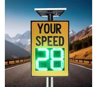 forplubossmmp Solar Radar Speed Sign, 25.20 × 25.20-Inch Solar Radar Speed Sign, For Traffic Calming And Speed Limit Reminders On Highways And Residential Streets