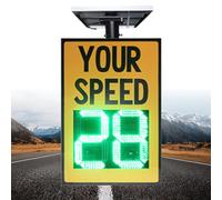 forplubossmmp Solar Speed Feedback Sign, Speed Radar, Led Speed Limit Sign, 25.20 × 25.20-Inch Radar Speed Display, For Speed Monitoring On Highways And Expressways
