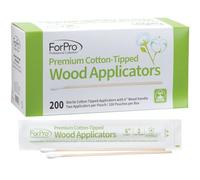 ForPro Premium Cotton-Tipped Wood Applicators, 200-Count Sterile Cotton Swabs with 6" Wood Handle for Medical, Personal Care, Travel, Individually Wrapped in Pairs