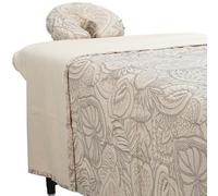 ForPro Premium Designer Flannel 3-Piece Massage Sheet Set, Island Tranquility, for Massage Tables, Includes Massage Flat Sheet, Fitted Sheet and Fitted Face Rest Cover, Natural