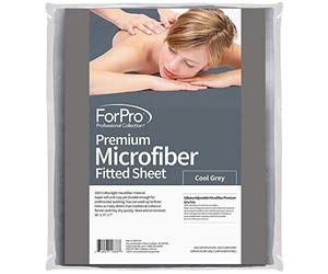 ForPro Premium Microfiber Fitted Sheet Cool Grey