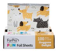 ForPro Professional Collection FUN Doggone Delight 5"""" Foil Sheets Aluminum Pop-Up Foil Dispenser Hair Foils for Color Application & Highlighting S