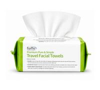 ForPro Pure & Simple Premium Travel Face Towels, 100 Disposable Makeup Remover Wipes, Ultra Soft, Lint Free, Biodegradable, 8" x 8"