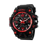 Forrader Men's Big Digital Waterproof LED Wrist Watch Canlendar Stopwatch (Red)