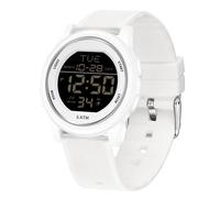 Forrader Men's Digital Sports Watch Waterproof Military Watches for Men with Stopwatch LED Backlight/Alarm/Countdown/Date (White)