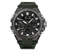 Forrader Mens Watches Waterproof Military Watches for Men Multi Function Tactical Sports Watches LED Alarm Stopwatch Digital Analog Watches (Black/Green)
