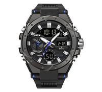 Forrader Mens Watches Waterproof Military Watches for Men Multi Function Tactical Sports Watches LED Alarm Stopwatch Digital Analog Watches (Black/Blue)