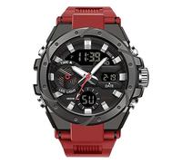 Forrader Mens Watches Waterproof Military Watches for Men Multi Function Tactical Sports Watches LED Alarm Stopwatch Digital Analog Watches (Red)