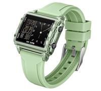 Forrader Square Men's Digital Watches Big Numbers Dial Large Face Watch for Men Waterproof LED Unisex Electronic Wrist Watches with Alarm Date Stopwatch (Transparent Green-B)