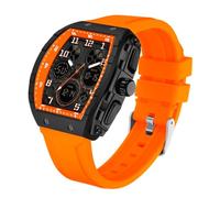 Forrader Watches for Men Unique Rectangle Sport Wristwatch with Digital Analog Dual Time Display Countdown Stopwatch Punk Cool Design 5ATM Waterproof Mens Watch (Orange)