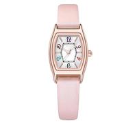 Forrader Women's Quartz Watch Ladies Leather Strap Watch Coloured Everyday Watch - Easy Read Watch with Big Numbers (Pink)