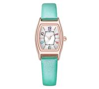 Forrader Women's Quartz Watch Ladies Leather Strap Watch Coloured Everyday Watch - Easy Read Watch with Big Numbers (Green)