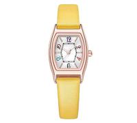 Forrader Women's Quartz Watch Ladies Leather Strap Watch Coloured Everyday Watch - Easy Read Watch with Big Numbers (Yellow)
