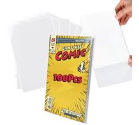 ForraFun 100 Pack Comic Book Bags and Boards - Reusable Boards, Bags 8 Mil Acid-Free Transparent Material Archival Quality 2" Flip Thick Transparent Protective Cover Suitable for Most Comic Books