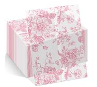 ForraFun 100 Pack Pink Floral Vellum Jackets Bulk for 5x7 Invitations Pre-Folded Vellum Paper Envelope Inserts Liners Invitation Sleeves Wraps Accessories Kit for Wedding Birthday Bridal Party