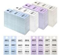 ForraFun 2000 Pcs Coat and Hat Check Tickets Bulk Colored Paper Coat Room Overcoat Numbers Check Tags Claim Ticket, Blue Pink Yellow White