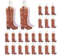 ForraFun 24 Pcs Plastic Cowboy Boots Gift Bags Western Theme Party Decorations Favors Wild West Rodeo Cowgirl Goodie Bag with Handles for Cowboy Birthday Bachelorette Baby Shower Party Supplies
