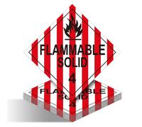 ForraFun 25 Pcs Class 4 Hazard Placard, 10.75" x 10.75" Plastic Class 4 Hazard Flammable Solid Labels with Graphic Removable Self Adhesive Vinyl for Short-term Applications